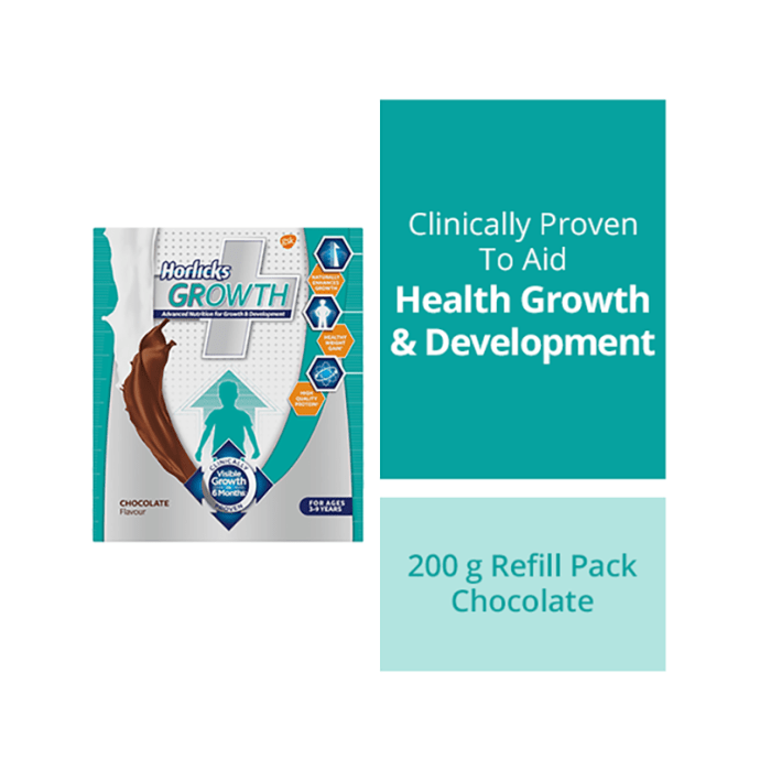 Horlicks growth plus powder refill pack chocolate